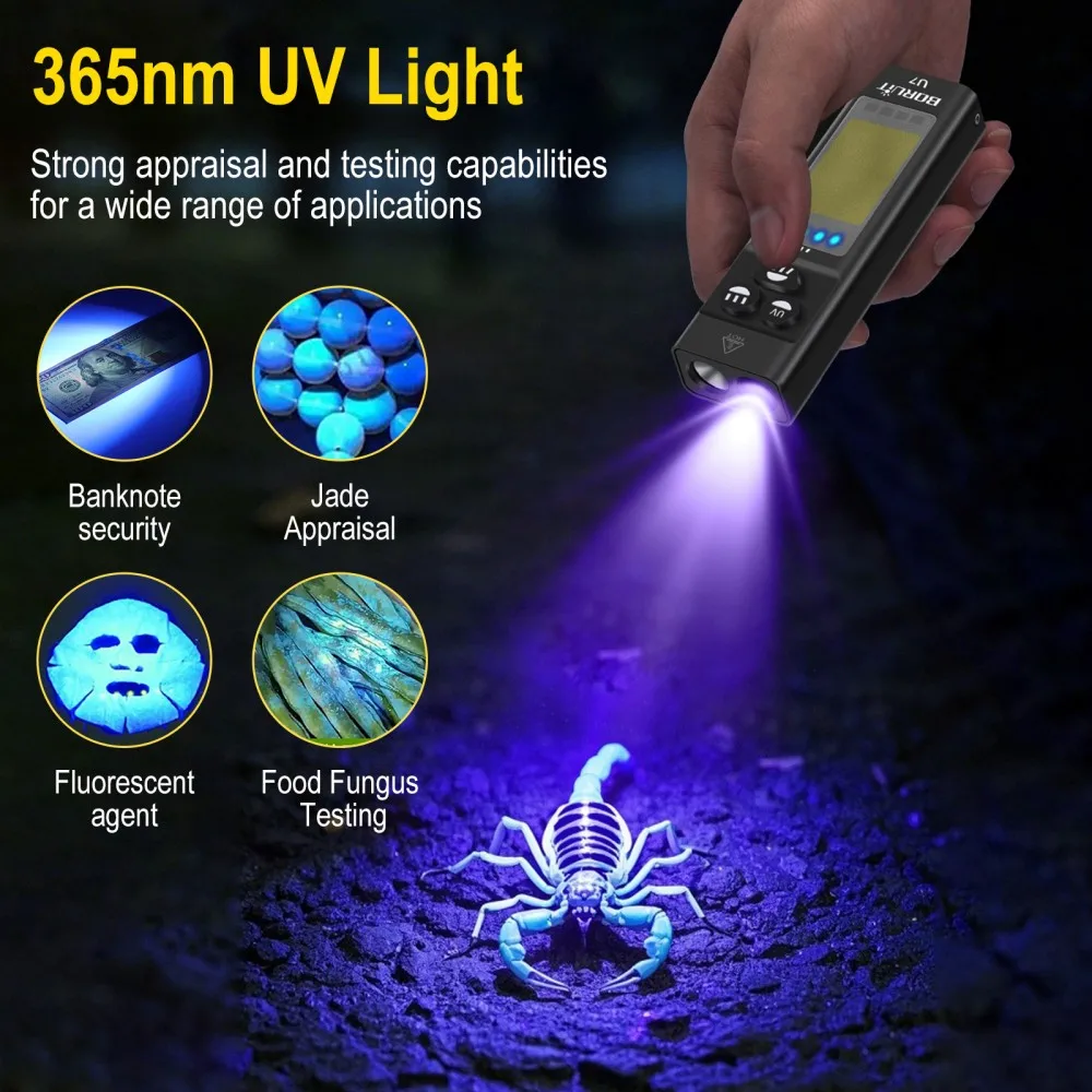 BORUiT U7 UV LED EDC懐中電灯 1100L - Camping Cooking Fish のレビューと価格
