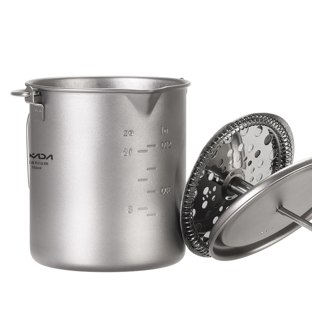 チタン製コーヒーカップ Lixada 750ml フレンチプ - Camping Cooking Pot With Lid のレビューと価格