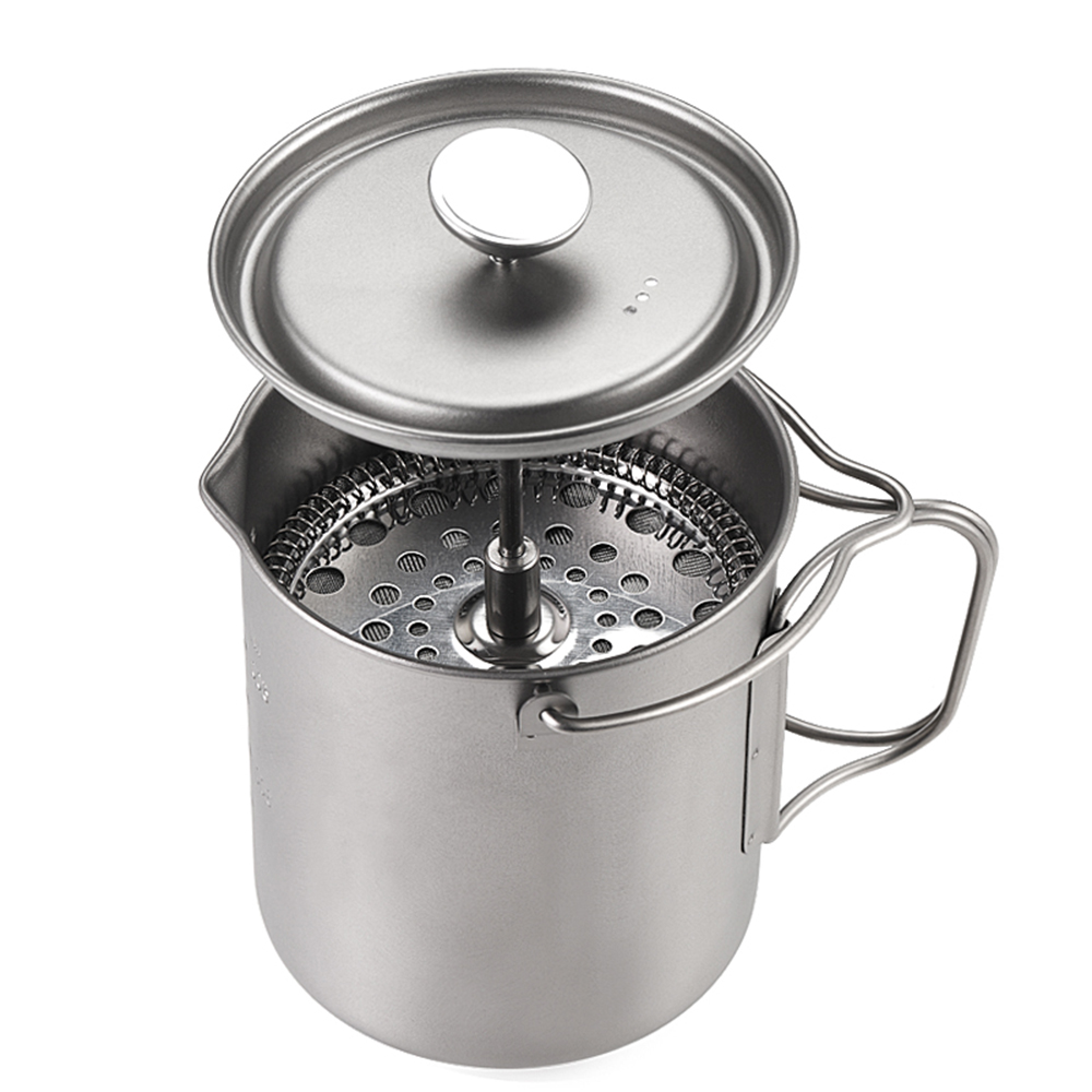 チタン製コーヒーカップ Lixada 750ml フレンチプ - Camping Cooking Pot With Lid のレビューと価格
