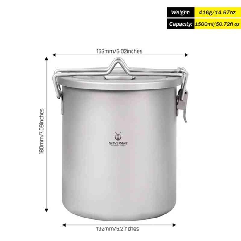 Silverant キャンプチタンポット超軽量ライススープク - Campfire Cooking のレビューと価格