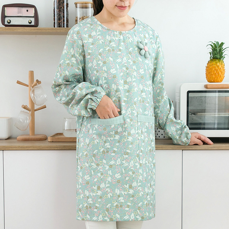 女性用コットン長袖エプロン 防水防油作業服 家庭用キッチン用 - Camping Cooking Apron のレビューと価格