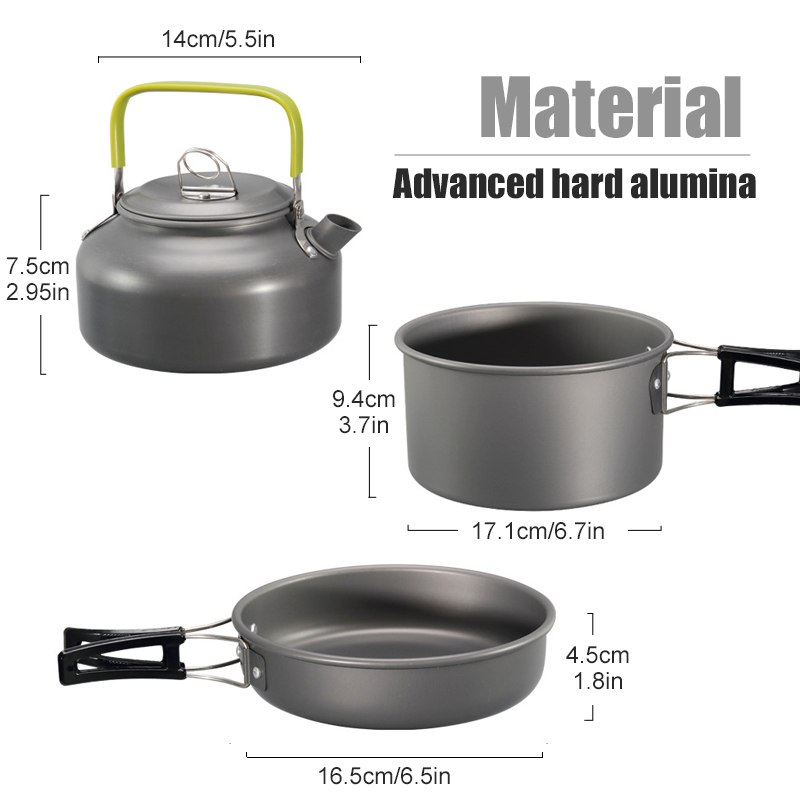 WESTTUNE キャンプ調理器具キット アルミ アウトドア - Camping Cooking Kettle のレビューと価格