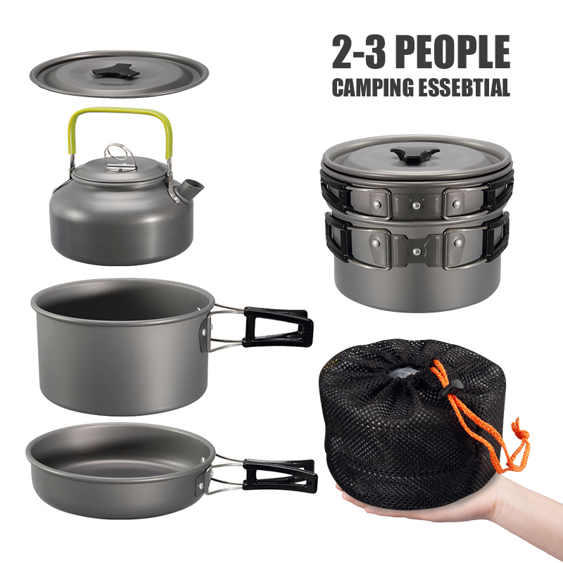 WESTTUNE キャンプ調理器具キット アルミ アウトドア - Camping Cooking Kettle のレビューと価格