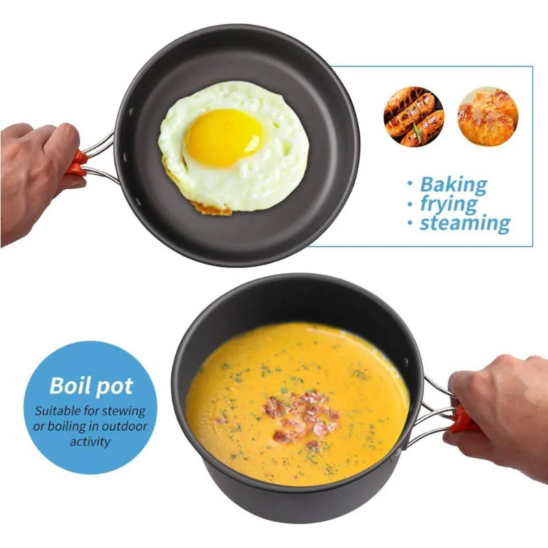 キャンプ用調理器具セット、アウトドアキッチン用品セット、アル - Camping Cooking Kettle のレビューと価格