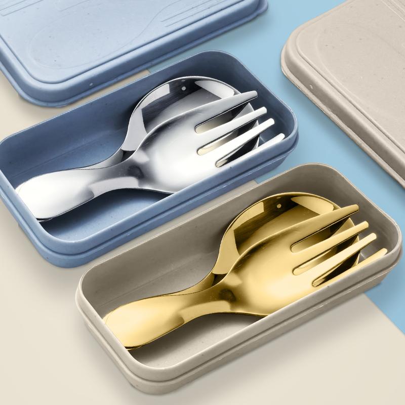 ステンレス鋼食器セットスプーンフォーク 2Pc ポータブルボ - Camping Cooking Box のレビューと価格