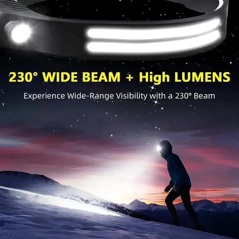 LEDセンサーヘッドランプ内蔵バッテリーUSB充電式COBヘ - Camping Cooking Fish のレビューと価格