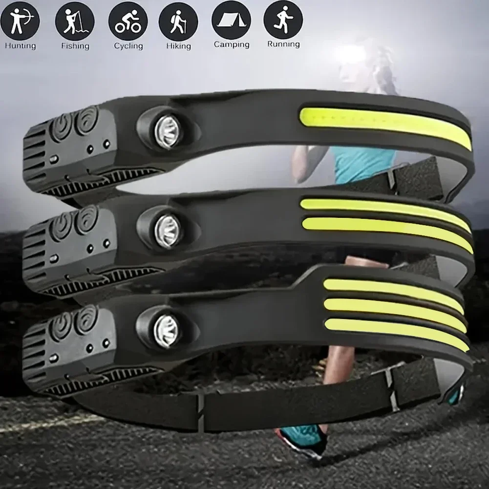 LEDセンサーヘッドランプ内蔵バッテリーUSB充電式COBヘ - Camping Cooking Fish のレビューと価格