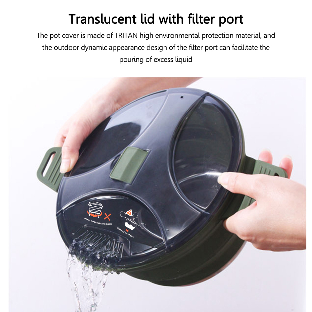 2.5L Silicone Folding Kettle C - Camping Cooking Pot Stainless Steel のレビューと価格