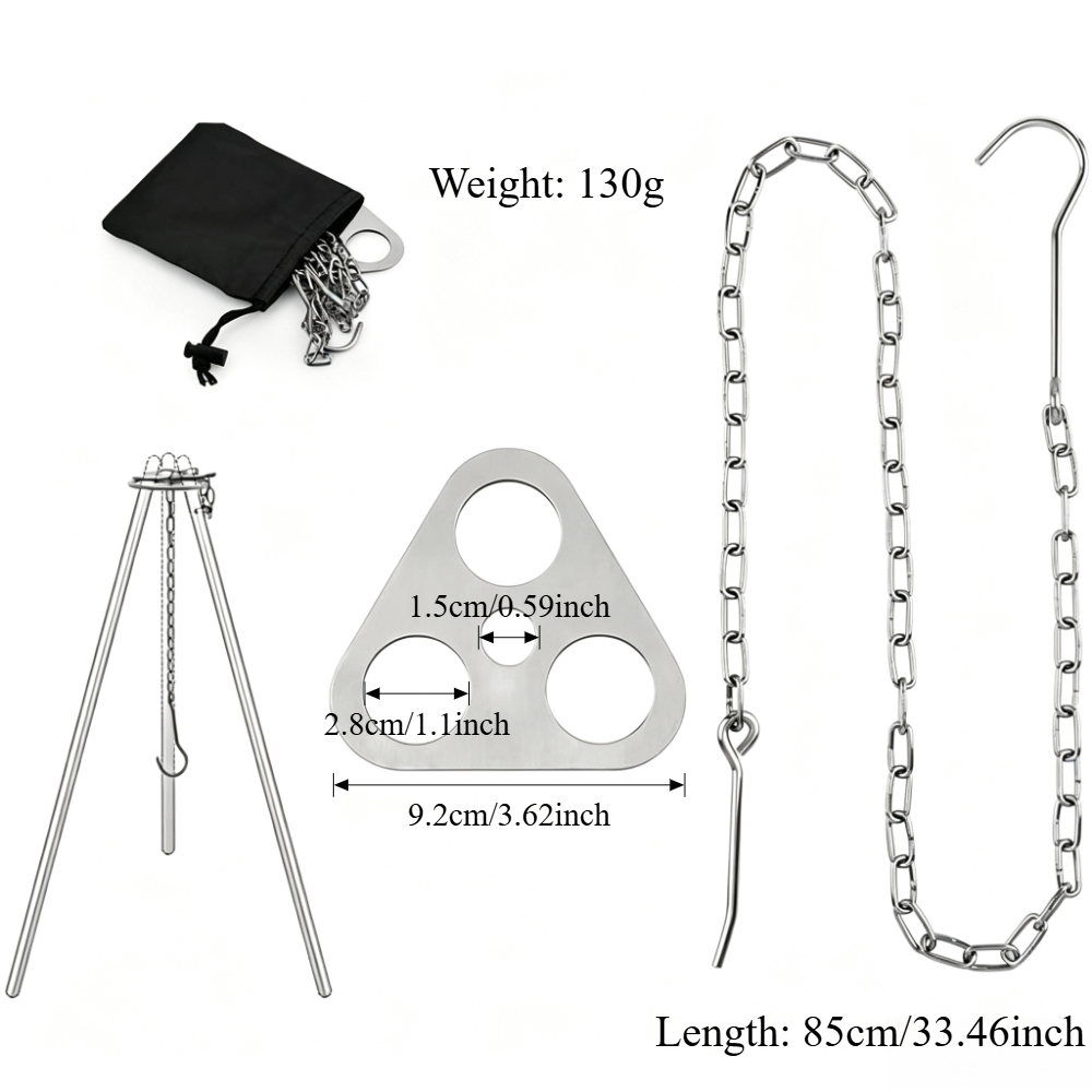 キャンプファイヤー調理用の調節可能なキャンプ三脚、屋外吊り下 - Camping Cooking Pot Tripod のレビューと価格