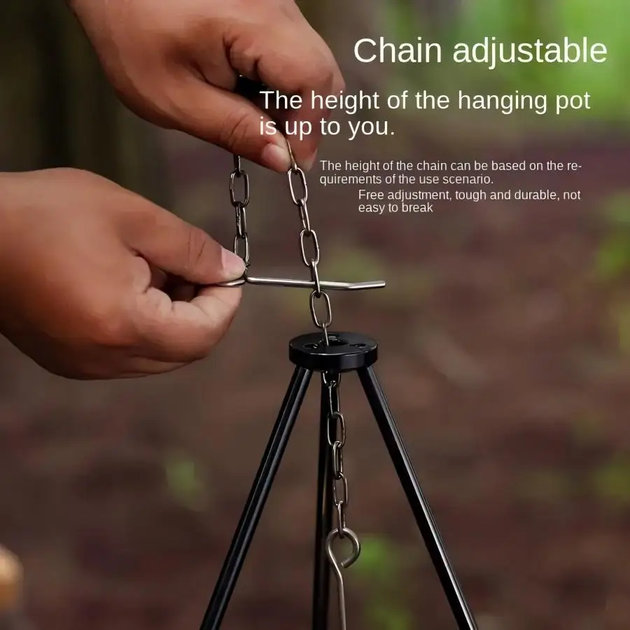 屋外用大型焚き火三脚ポータブルキャンプ焚き火調理鍋吊り下げ三 - Camping Cooking Pot Tripod のレビューと価格