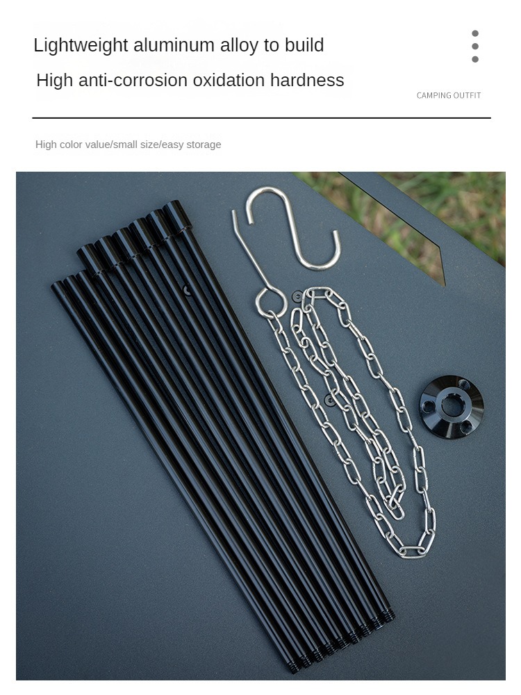 ポータブルキャンバスノーファイヤー三脚,三角形のサポートフレ - Camping Cooking Pot Tripod のレビューと価格