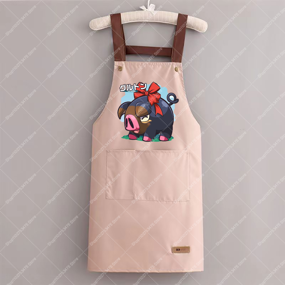 女性男性ファッションプリントエプロン漫画キッチン用品ヒトカゲ - Camping Cooking Apron のレビューと価格
