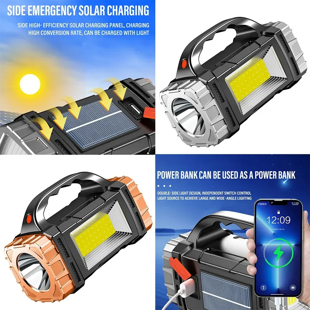 新しいアップグレード充電式ハイパワーソーラー LED 懐中電 - Camping Cooking Fish のレビューと価格