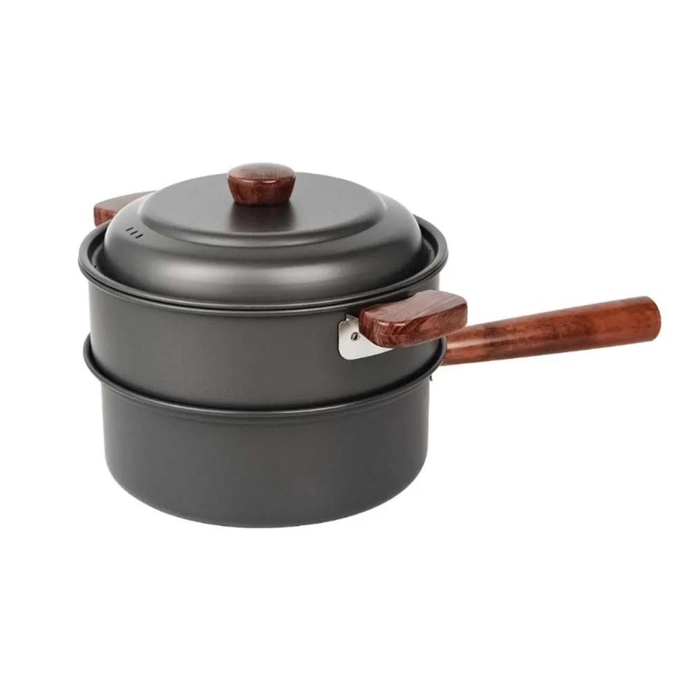 3L キャンプ調理鍋セット アルミ合金製ホットポットと蒸し器 - Camping Cooking Pot With Lid のレビューと価格