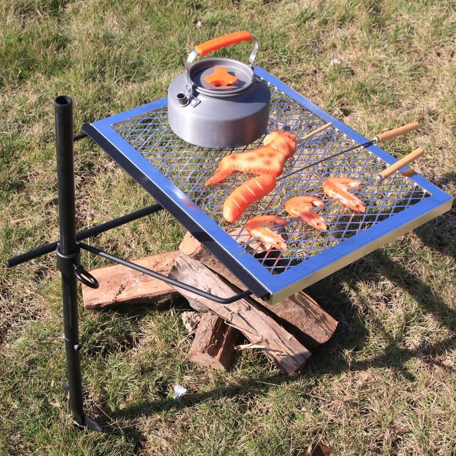 360 °   調整可能な回転式キャンプファイヤーグリル、頑 - Campfire Cooking のレビューと価格