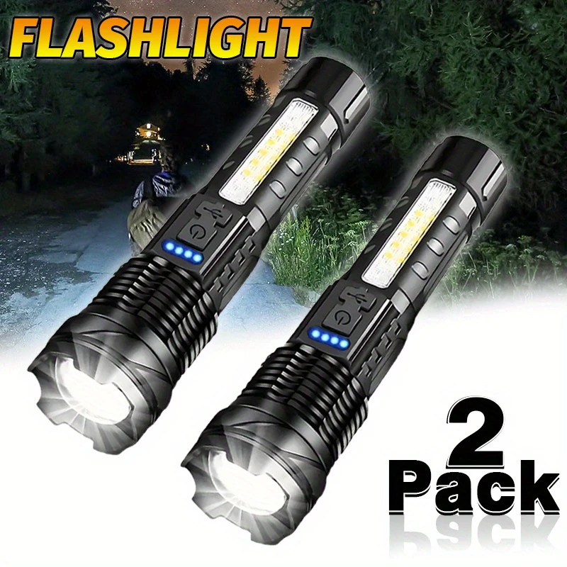 強力な XHP50 LED 懐中電灯防水トーチサイドライト付 - Camping Cooking Fish のレビューと価格