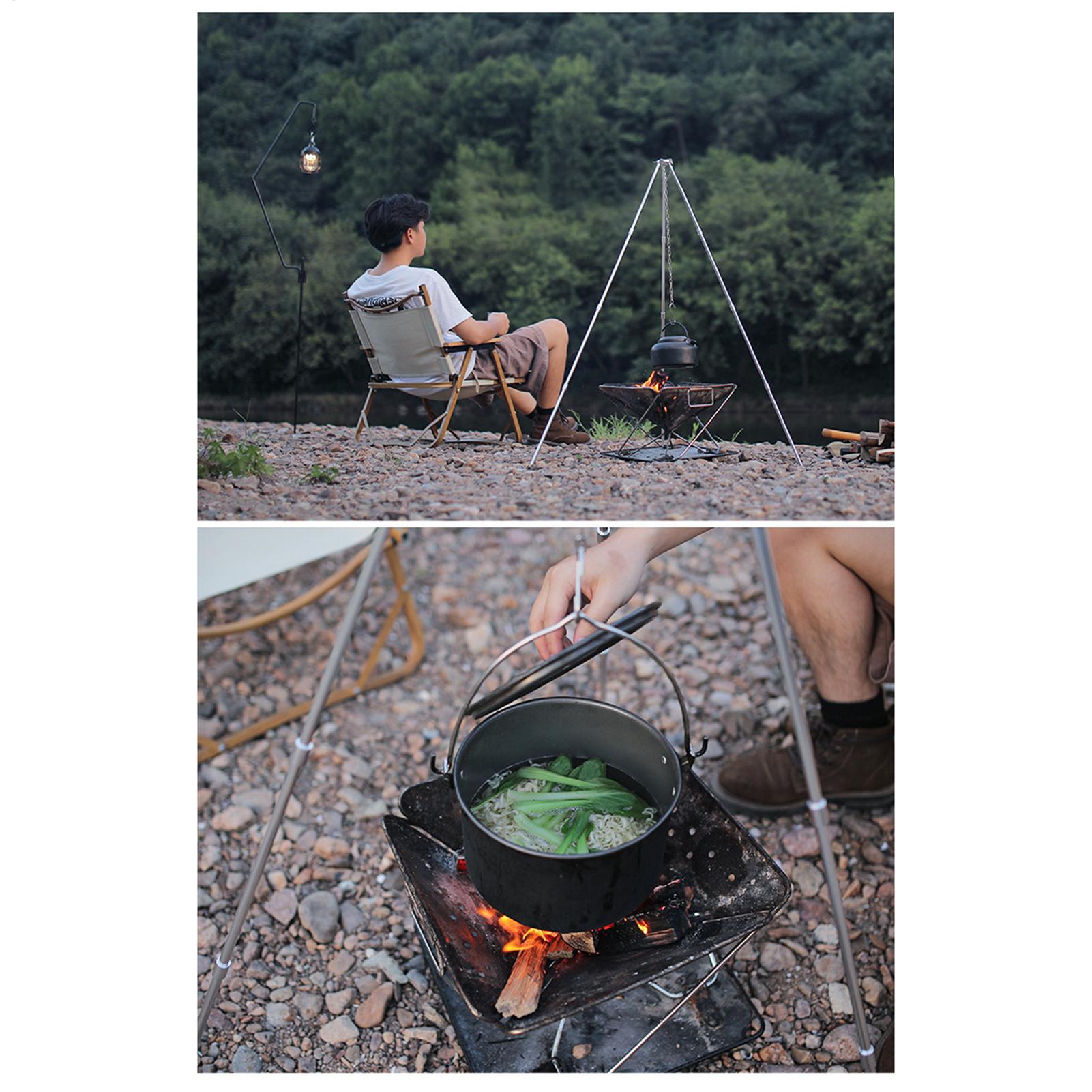屋外大型焚き火台三脚ポータブルキャンプ焚き火調理鍋吊り下げ三 - Camping Cooking Pot Tripod のレビューと価格