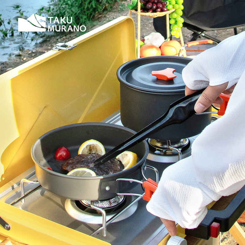 キャンプ調理器具セットアウトドアクッキング超軽量アルミポット - Camping Cooking Kettle のレビューと価格