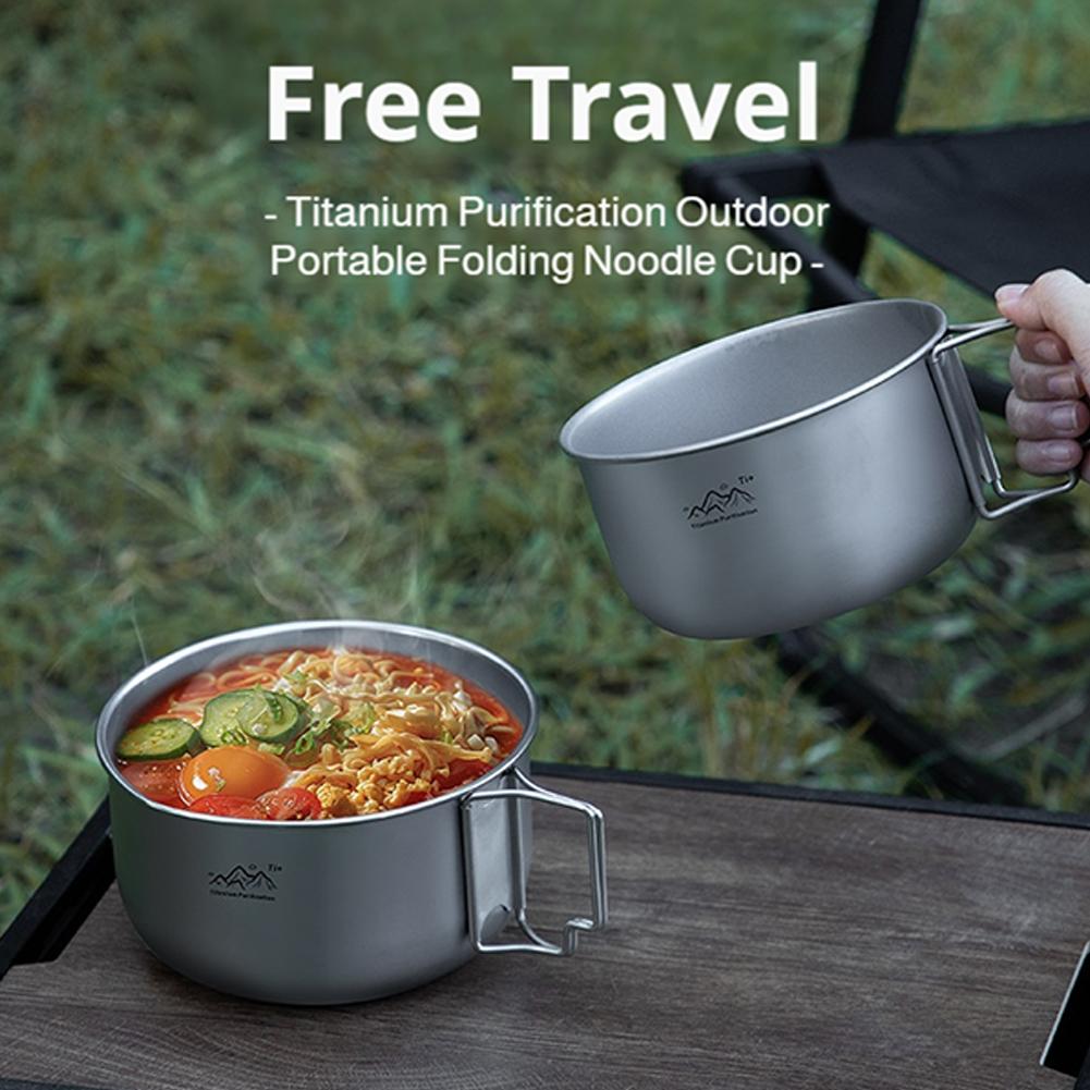 超軽量チタン製バックパッキング調理器具、持ち手付きポータブル - Camping Cooking Pot Stainless Steel のレビューと価格