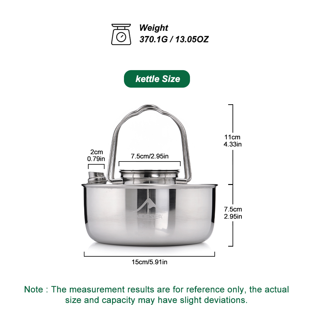 Wideea-ステンレス鋼のやかん、旅行の必需品、コーヒー調 - Camping Cooking Kettle のレビューと価格