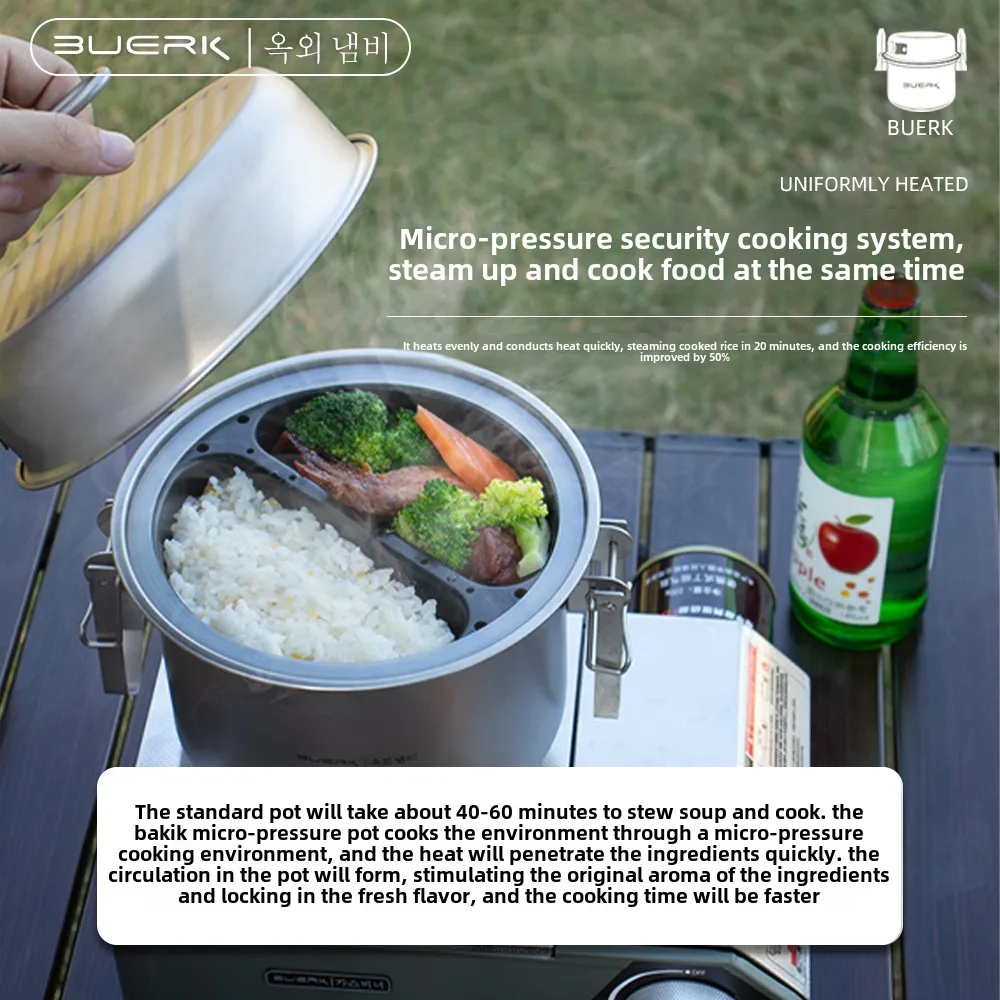 304ステンレス鋼のマイクロプレッシャークッカー、蒸し鍋とフ - Camping Cooking Pot Stainless Steel のレビューと価格