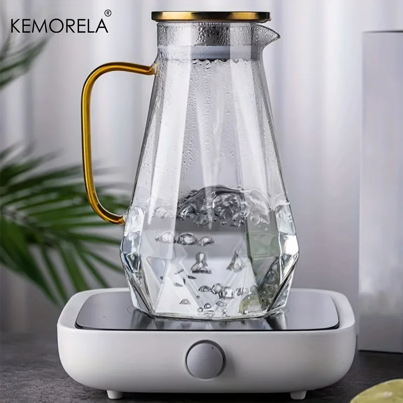 1 個ダイヤモンドテクスチャガラスティーポットセット温冷水ケ - Camping Cooking Kettle のレビューと価格