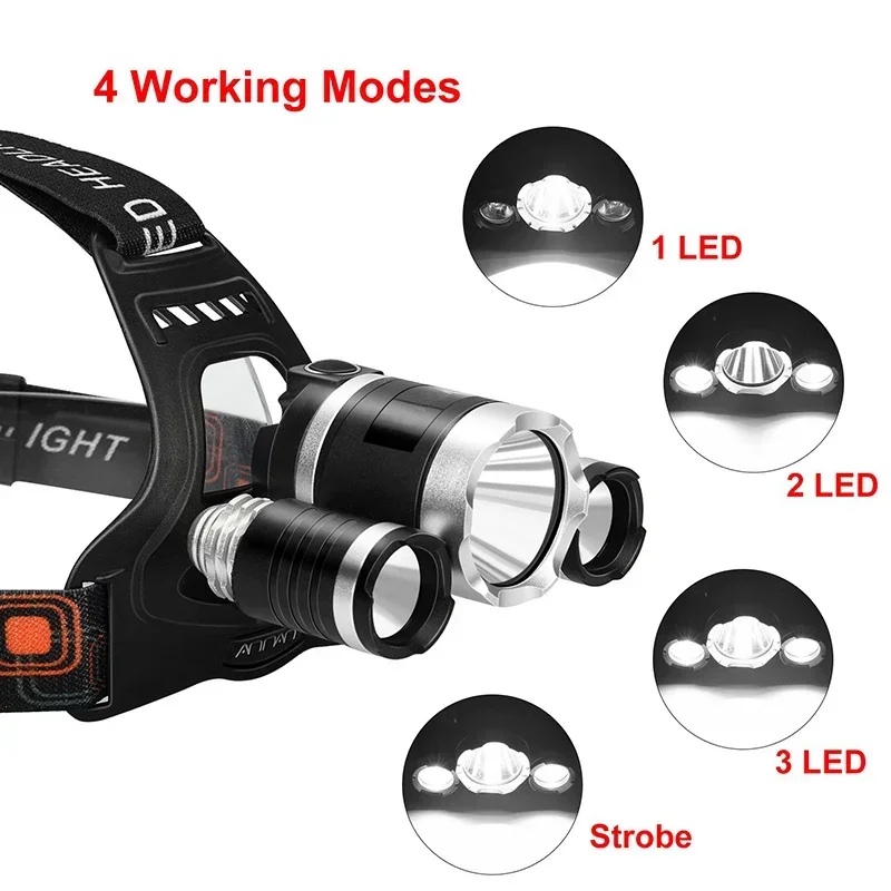 ハイパワー LED ヘッドランプ 18650 充電式バッテリ - Camping Cooking Fish のレビューと価格