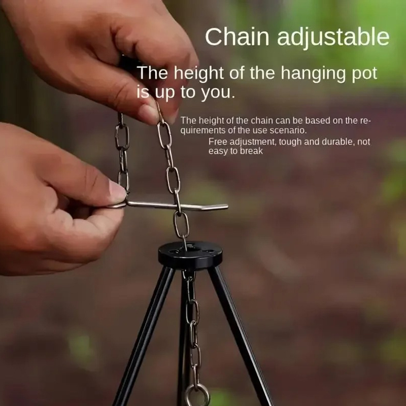 SSUNTAK ポータブル取り外し可能キャンプBBQ三脚吊り - Camping Cooking Pot Tripod のレビューと価格