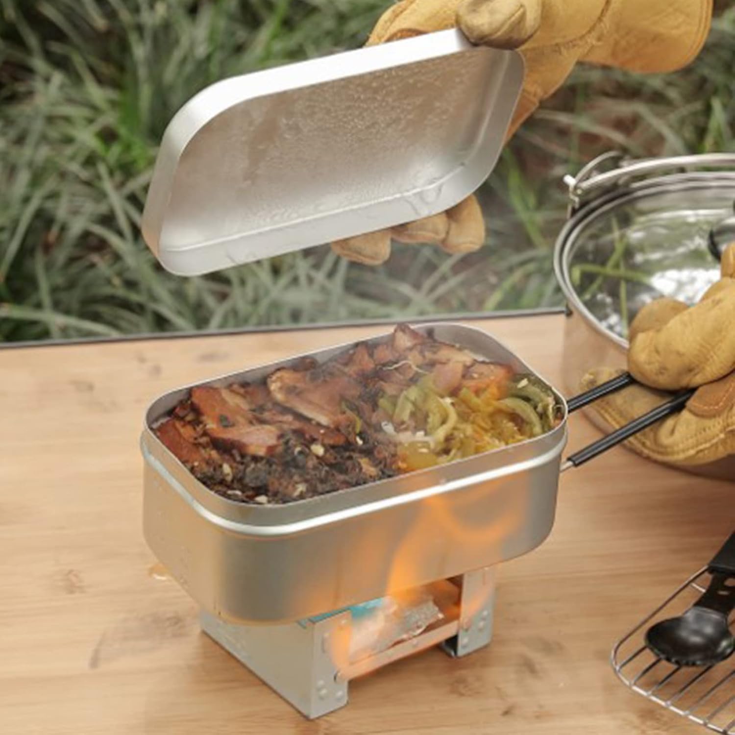 折りたたみ弁当箱ハンドル、大人用ランチコンテナ、アルミキャン - Camping Cooking Box のレビューと価格
