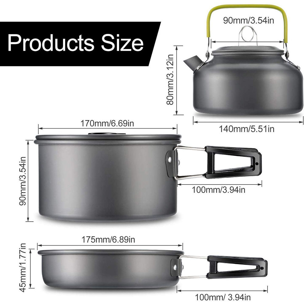 アルミ合金製のアウトドアキャンプ用調理器具セット、鍋にこびり - Camping Cooking Accessories のレビューと価格