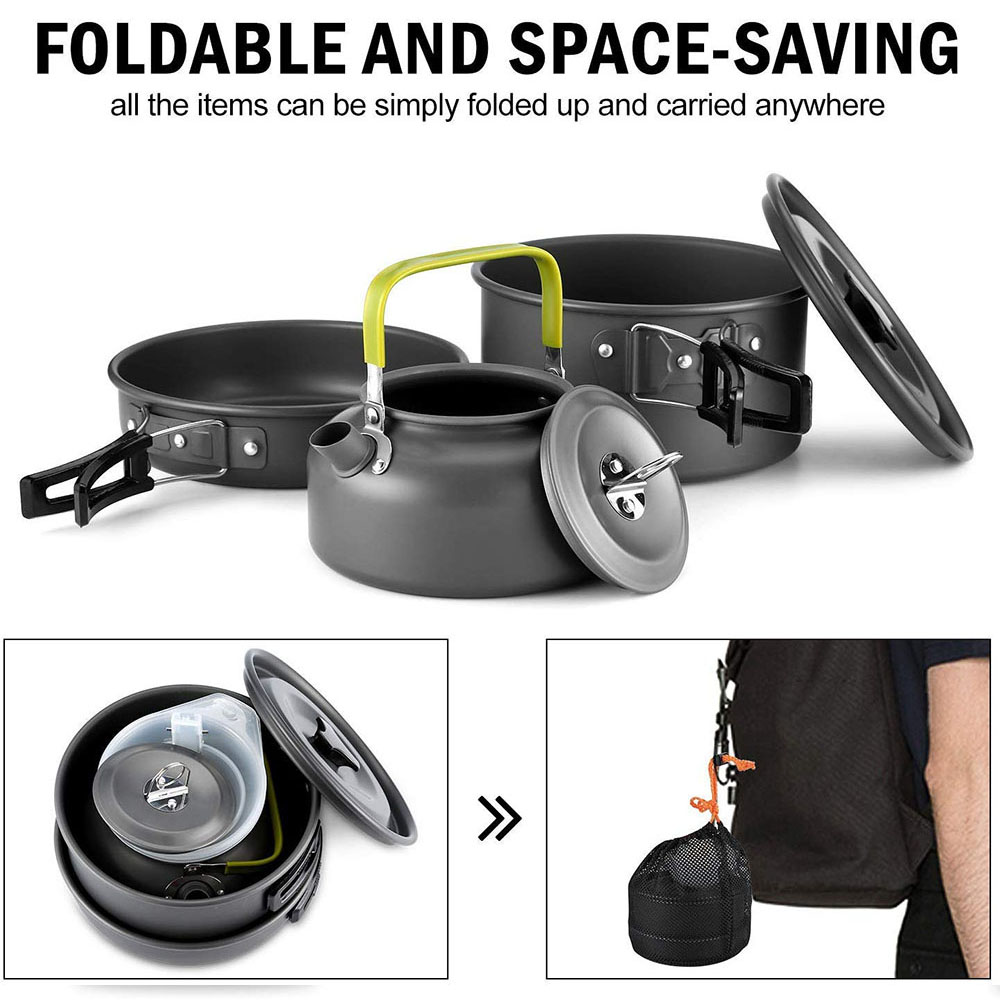 アルミ合金製のアウトドアキャンプ用調理器具セット、鍋にこびり - Camping Cooking Accessories のレビューと価格