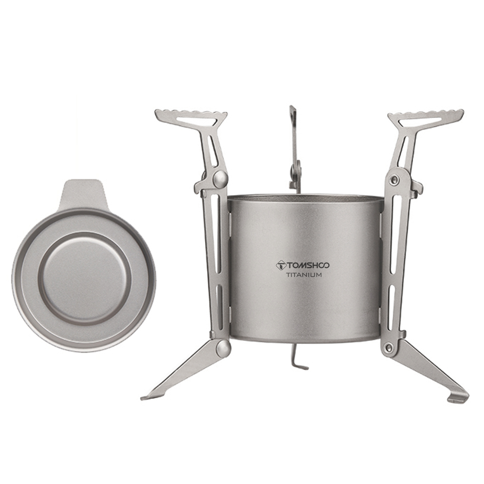 TOMSHOO Ti アルコールストーブと蓋 折りたたみ式脚 - Camping Cooking Pot With Lid のレビューと価格