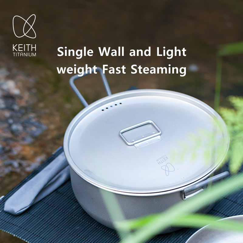 KEITH 1.8L 純チタン調理鍋 ポータブルキャンプ用ス - Camping Cooking Handle のレビューと価格