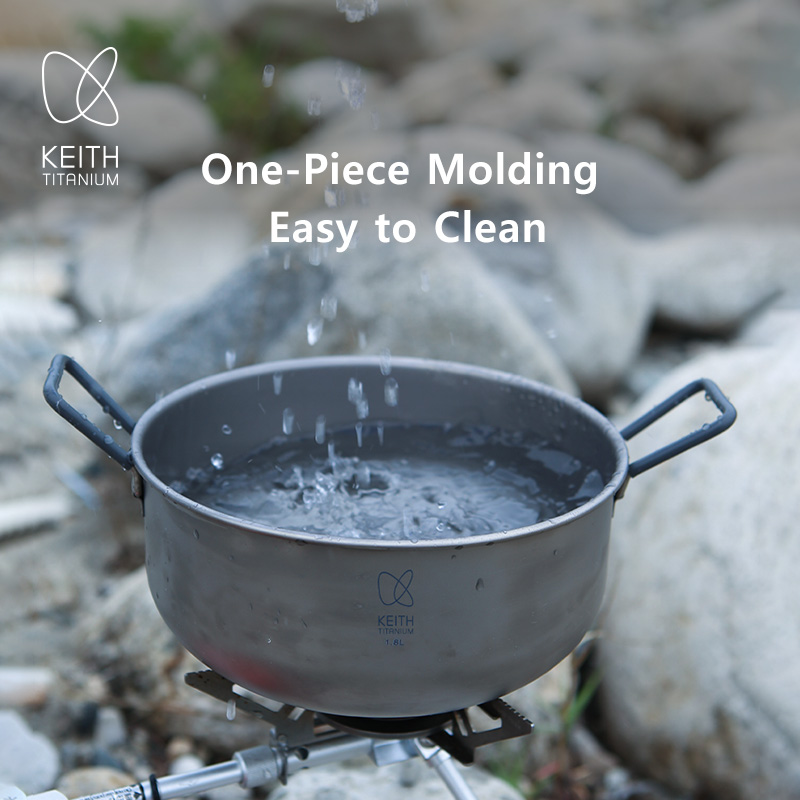 KEITH 1.8L 純チタン調理鍋 ポータブルキャンプ用ス - Camping Cooking Handle のレビューと価格