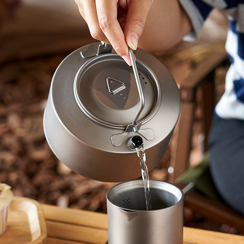 キャンプ水調理ケトルチタンケトル 980 ミリリットル茶コー - Camping Cooking Kettle のレビューと価格