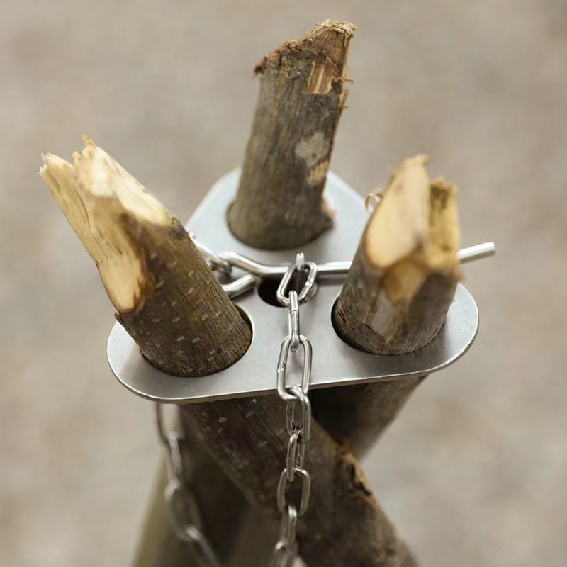1pc キャンプ三脚鉄素材屋外調理用ヘビーデューティポットサ - Camping Cooking Pot Tripod のレビューと価格