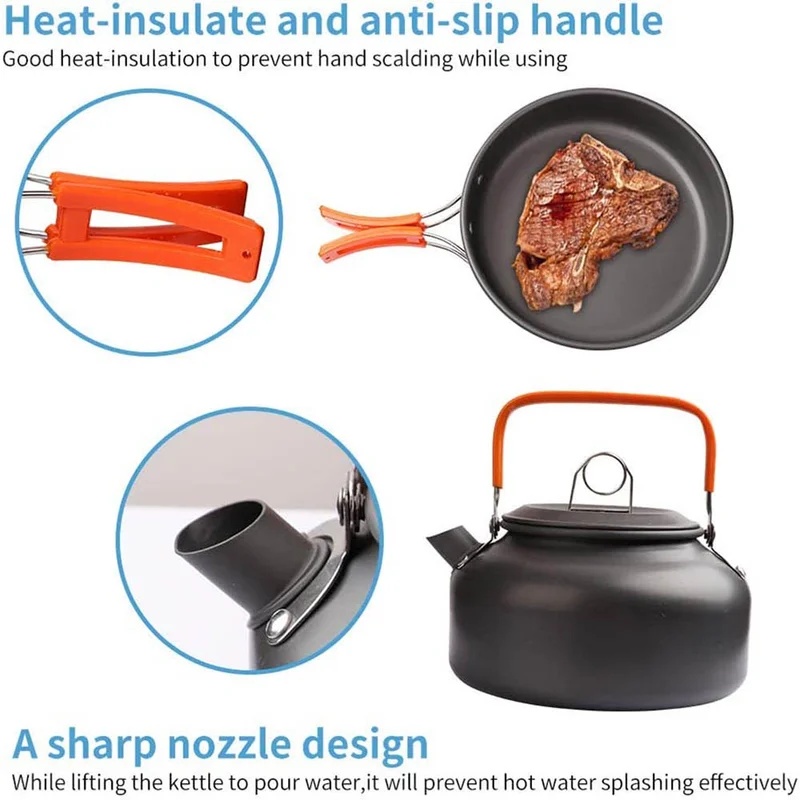 キャンプクッキングセット キャンプ調理器具 旅行用食器 アウ - Camping Cooking Kettle のレビューと価格